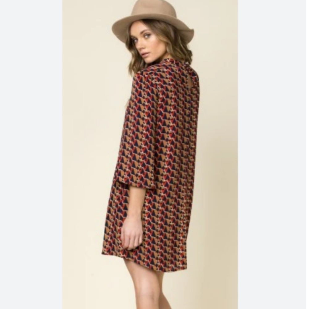 Miss Me Geo Pattern Mini Dress - Picture 2 of 6